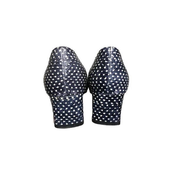 Aquatalia RARE Blue Polka Dot Textured Pasha‎ Pump Heels Size 7.5 Made in Italy - Picture 4 of 11